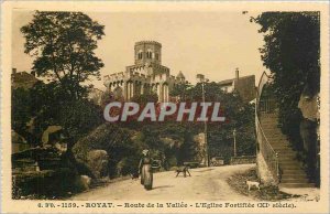 Old Postcard Royat Route Valley Church fortif�e