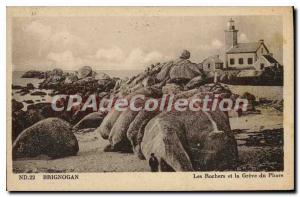 Postcard Old Brignogan The Rocks And The Greve Du Phare