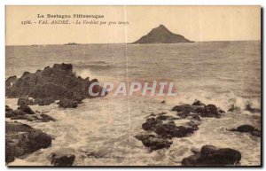 Old Postcard Brittany Picturesque Val Andre The Vardelel heavy weather