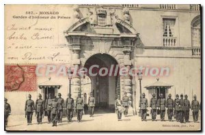 Old Postcard From Monaco Honor Guards Du Prince