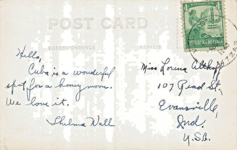 Varadero Beach Cuba~1948 RPPC POSTCARD