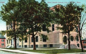 Vintage Postcard 1909 New Lincoln School Fall River Massachusetts AC Bosselman