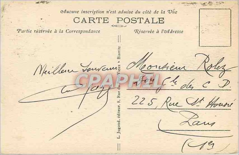 Old Postcard BIARRITZ - Sunset � the tip of the Basque c�e