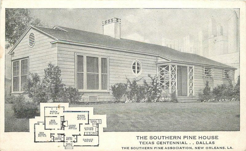 Postcard 1940s Texas Dallas Advertising real Estate Southern Pines 22-12114