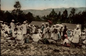 Haiti Marche de Kenscoff Tinted Real Photo Postcard