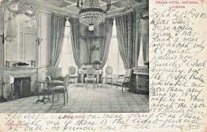 LUCERNE LUZERN SWITZERLAND~GRAND HOTEL NATIONAL~PRIVAT SALON~1903 POSTCARD