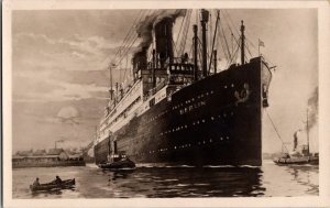 Mint Germany Bremen Naval Real Picture Postcard NDL Steamer Ship Berlin