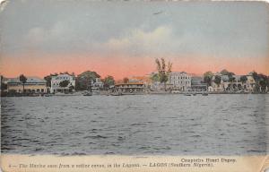 B86486  lagos the marina seen from a native canoe lagoon  nigeria africa