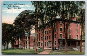 Dormitories And Campus Colby College Waterville Maine Trees & Grounds Postcard