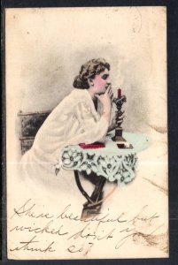 Woman Lighting Cigarette