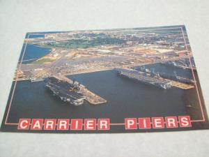 Carrier Piers, Norfolk, VA //  Unused Postcard
