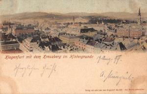 Klagenfurt Austria Birds Eye View Kreuzberg Antique Postcard J60774