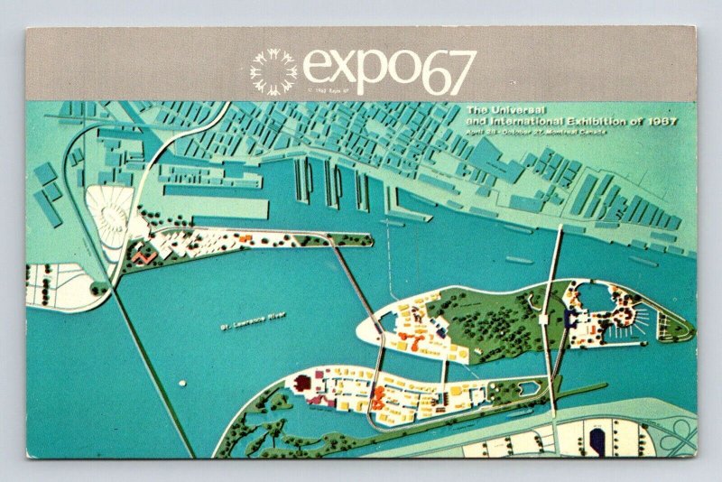 Master Plan 1967 World Exhibit Expo67 Montreal Canada Postcard UNP VTG Unused 