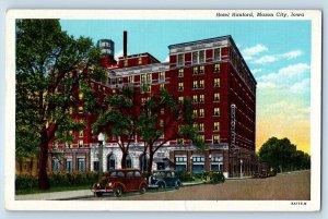 Mason City Iowa IA Postcard Hotel Hanford Building Exterior Classic Cars c1940