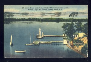 Cherry Point, North Carolina/NC Postcard, Boat House, Marine Corps Air Station