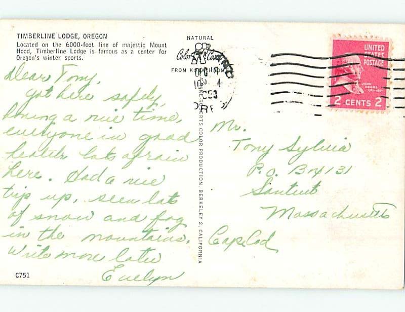 Pre-1980 LODGE SCENE Timberline Lodge Oregon OR J7613