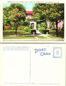 Residence of the Late Sen. Huey P. Long, New Orleans, Louisana