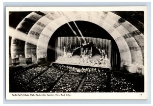 1939 RPPC Radio City Music Hall, Rockerfeller Center Real Photo Postcard F125E