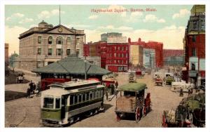 16712  MA Boston   Haymarket Square , wagons and trolleys