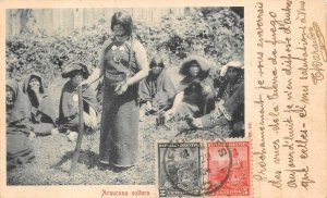 ARAUCANA SOLTERA INDIAN ARGENTINA STAMPS TO AUSTRIA POSTCARD 1904