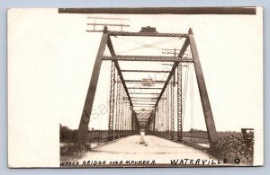 J94/ Waterville Ohio RPPC Postcard c1910 River Crossing Bridge  418