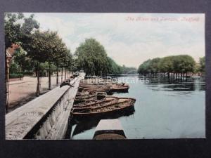 Bedfordshire: BEDFORD River and Terrace, Rowing Boats c1904 by Valentine's 39655