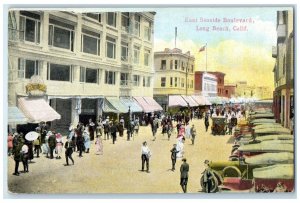 c1910 East Seaside Boulevard Exterior Building Long Beach California CA Postcard