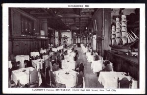 NEW YORK CITY Luchow's Famous Restaurant 110-112 East 14th Street pm1951 RPPC