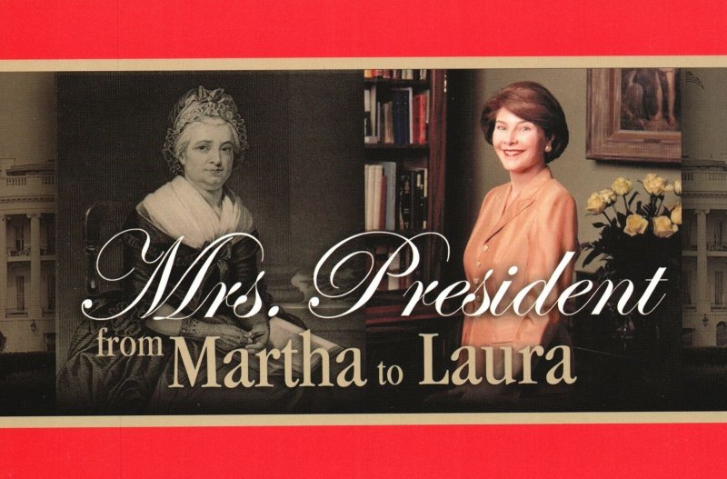 Vintage Postcard Mrs. President from Martha to Laura Library & Museum IL