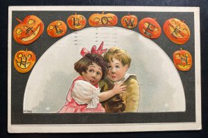 1909 Buffalo NY Usa Picture Postcard Cover To Canada Halloween Scary Kids