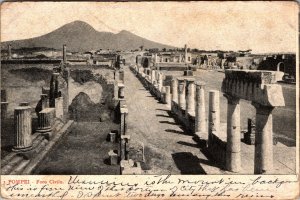 The Forum Pompeii Italy Panorama Vintage RPPC