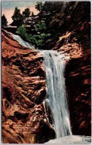 1915 Bridal Veil Falls Colorado Springs Colorado South Cheyenne Canon Postcard