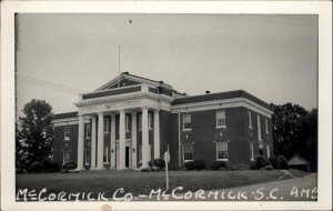 McCormick SC County Court House Real Photo Postcard