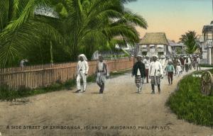 philippines, ZAMBOANGA, Mindanao Island, Street Scene with people (1910s)