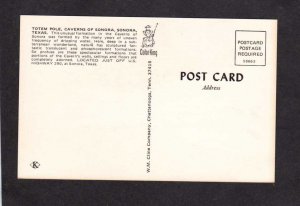 TX Totem Pole Caverns of Sonora Texas Caves Cavern Postcard