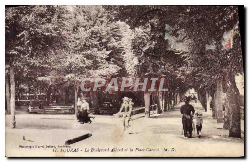 Old Postcard Fouras Boulevard Allard and Place Carnot