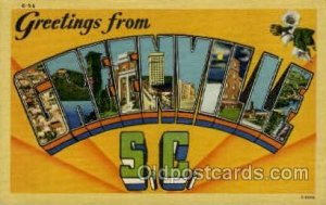 Greenville, SC, South Carolina, USA Large Letter Towns Unused close to perfec...