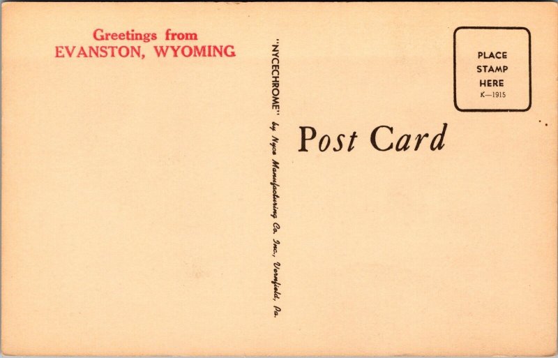 Vtg Greetings from Evanston Wyoming WY Hunter Hunting Shooting Rifle Postcard