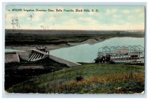 1910 Diversion Dam, Belle Fourche, Black Hills SD Parkston, SD Postcard