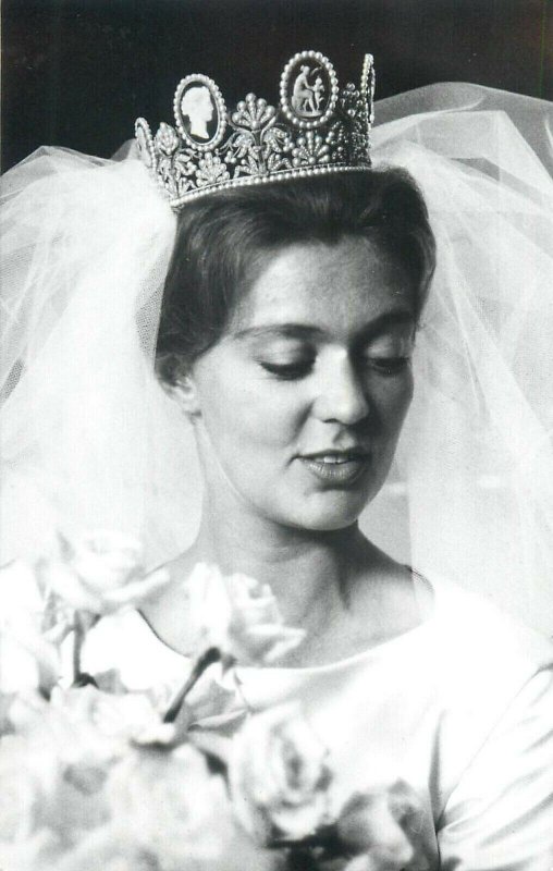 Princess Birgitta of Sweden bride wearing the iconic Royal Cameo Tiara 1961 