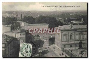 Old Postcard Montpellier The Arc de Triomphe and the Peyrou