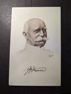 Mint 1914 Germany Postcard Grafen von Zeppelin Portrait and Signature