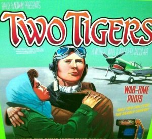 Midway Two Tigers Arcade FLYER Original NOS 1984 Aviation Pilot Airplanes Combat 