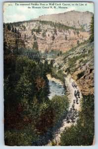 Clark County Montana MT Postcard Prickley Pear Wolf Creek Canyon Railroad 1910