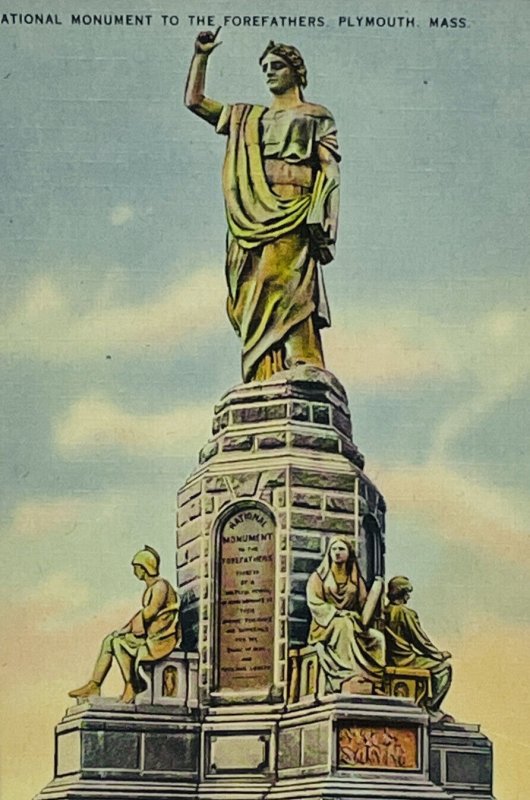 Vintage Postcard Forefathers Monument Plymouth Massachusetts