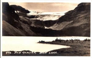 RPPC, View of Bow Glacier and Bow Lake Alberta Canada Vintage Postcard M58