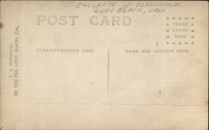 Long Beach CA Collapsed Pier Wharf Decking Burro Studio c1910 RPPC xst 