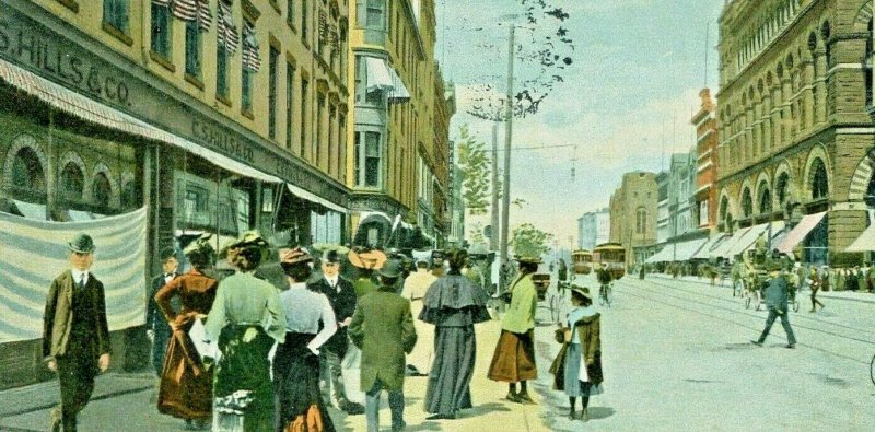 Postcard  1905 Hand Tinted View of Main Street in Hartford, CT.     T8