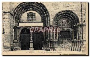 Old Postcard Avallon Portal L & # 39Eglise Saint Lazare