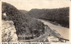 H65/ Ansted  West Virginia RPPC Postcard c40s Lovers Leap Rock River 24